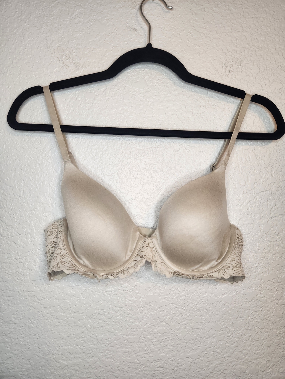 Aerie real sunnie full coverage 34C Beige Lace Trim T-Shirt Bra - Women's